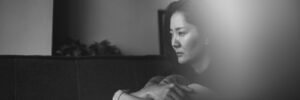 lonely and depressed woman