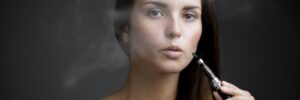 woman smoking e cigarette