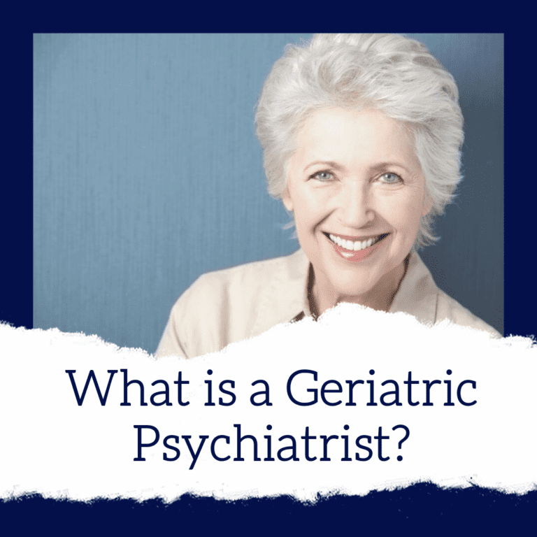 Title banner for "what is a geriatric psychiatrist?"
