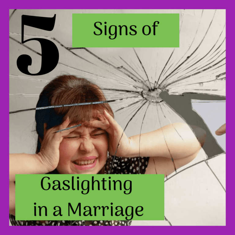 Title banner for "5 signs of gaslighting in a marriage"