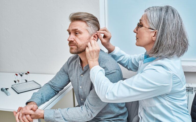 Someone treating hearing loss