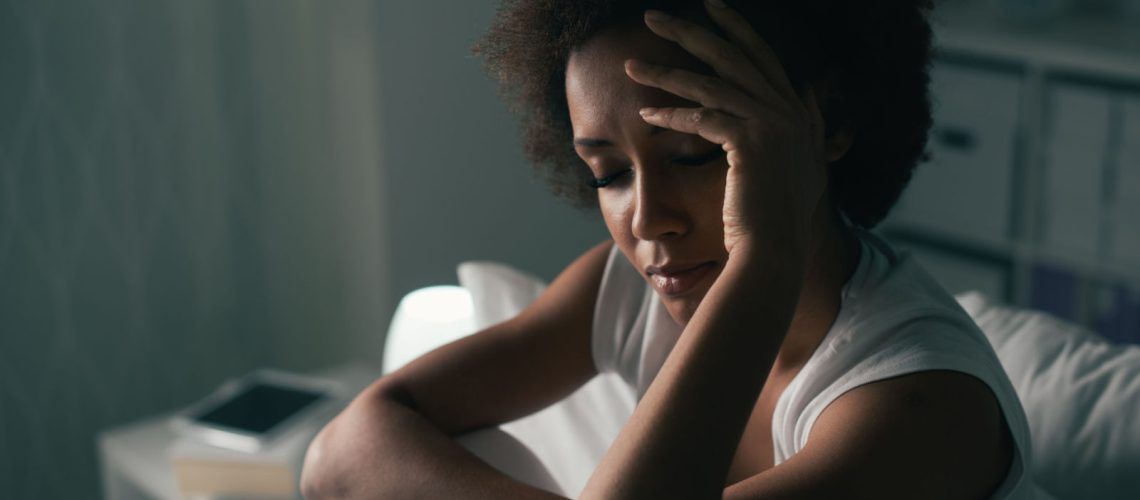 Woman with Problems Sleeping due to Anxiety