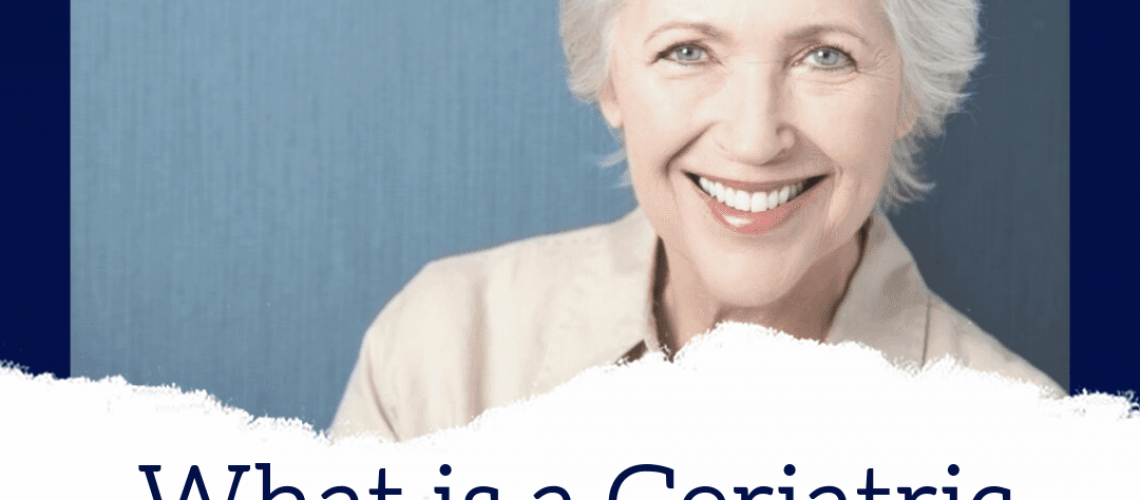 Title banner for "what is a geriatric psychiatrist?"