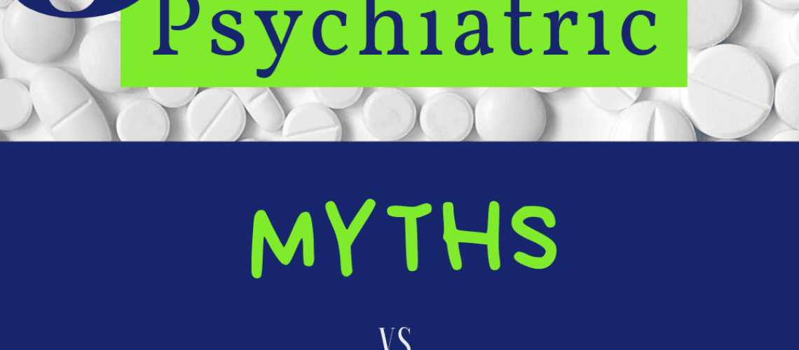 graphic of 5 common psychiatric myths and facts